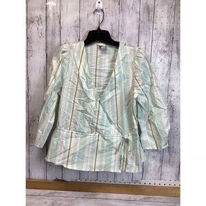 Striped Wrap Blouse